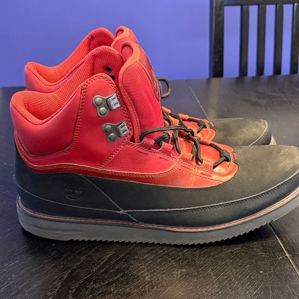 Timberland Ortholite 43 Mid Red and Black Men's Boots